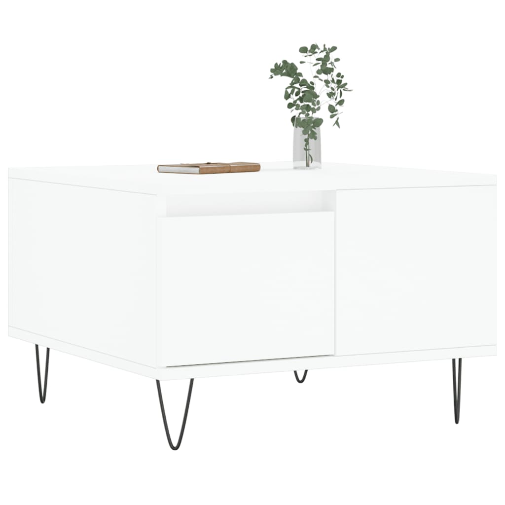 Table basse blanc 55x55x36,5 cm bois d'ingénierie - XIOS