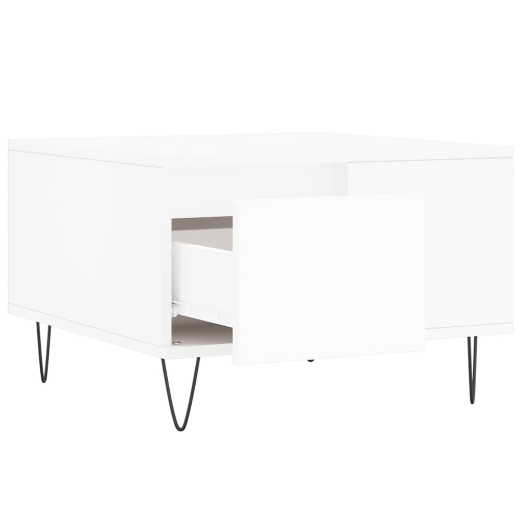 Table basse blanc 55x55x36,5 cm bois d'ingénierie - XIOS