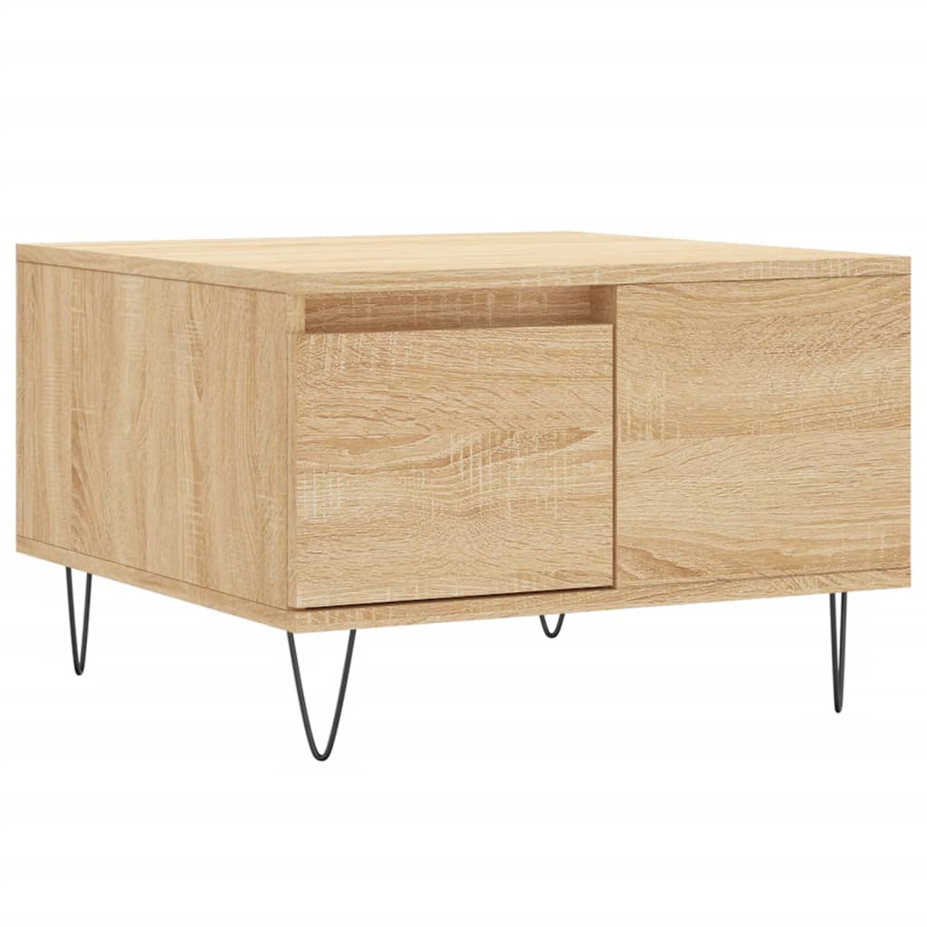 Table basse chêne sonoma 55x55x36,5 cm bois d'ingénierie - XIOS