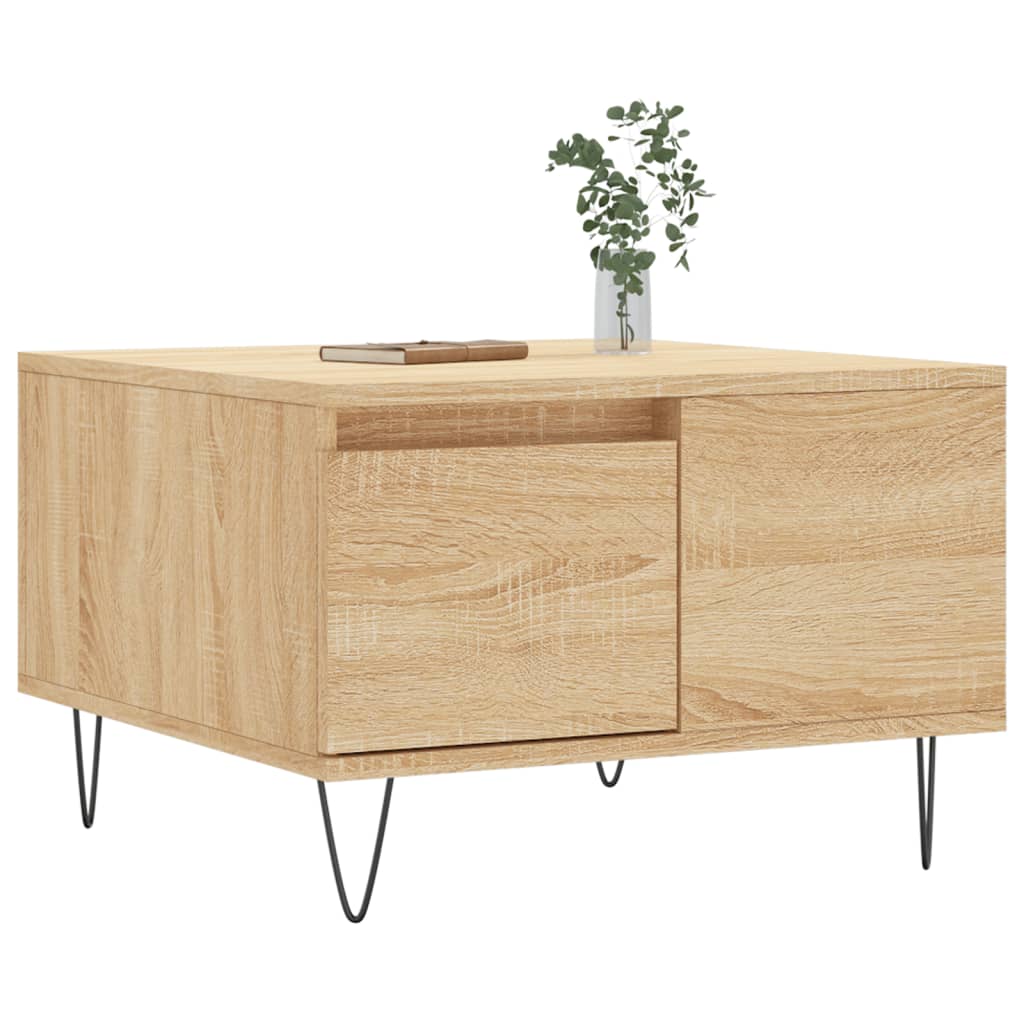Table basse chêne sonoma 55x55x36,5 cm bois d'ingénierie - XIOS