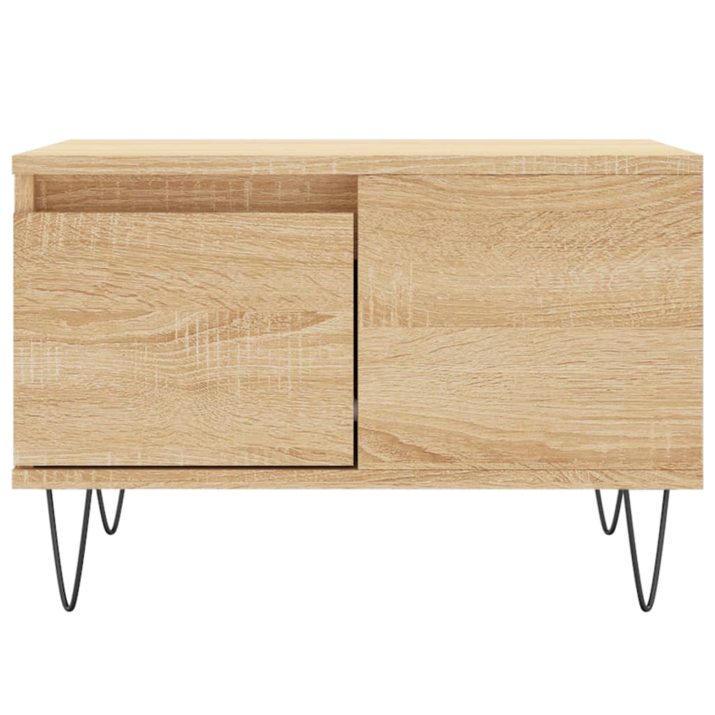 Table basse chêne sonoma 55x55x36,5 cm bois d'ingénierie - XIOS