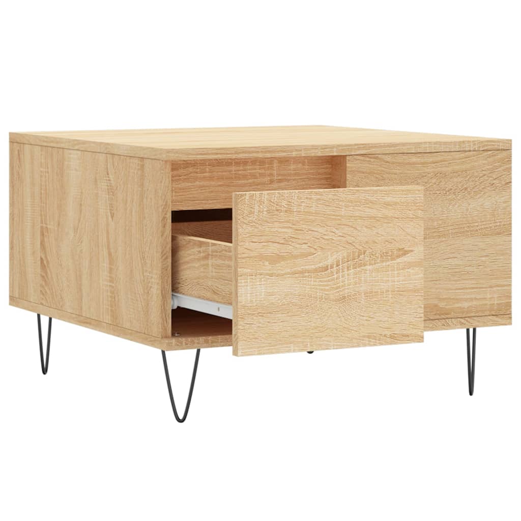 Table basse chêne sonoma 55x55x36,5 cm bois d'ingénierie - XIOS