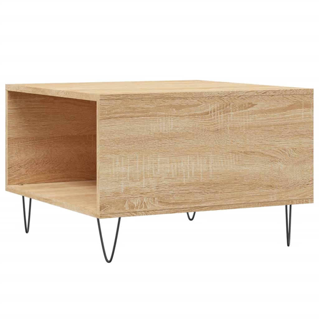 Table basse chêne sonoma 55x55x36,5 cm bois d'ingénierie - XIOS