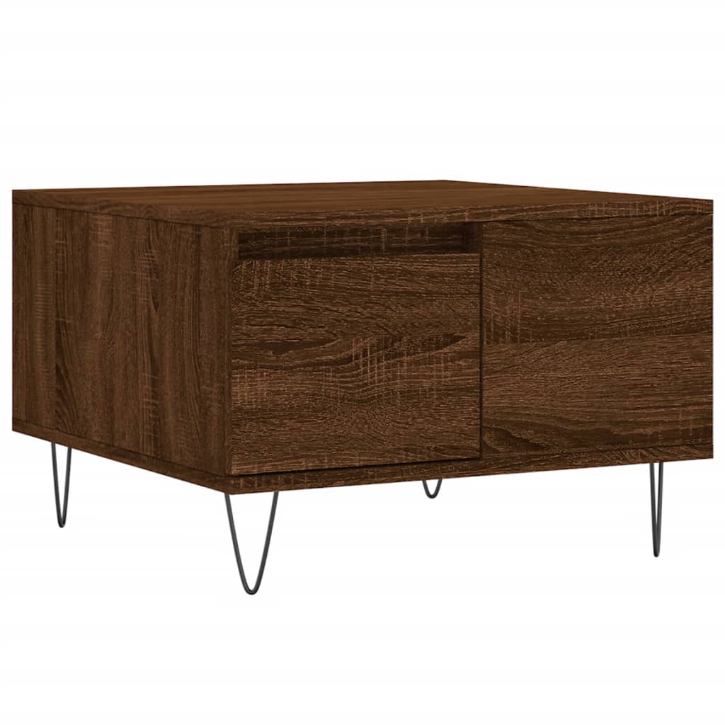 Table basse chêne marron 55x55x36,5 cm bois d'ingénierie - XIOS