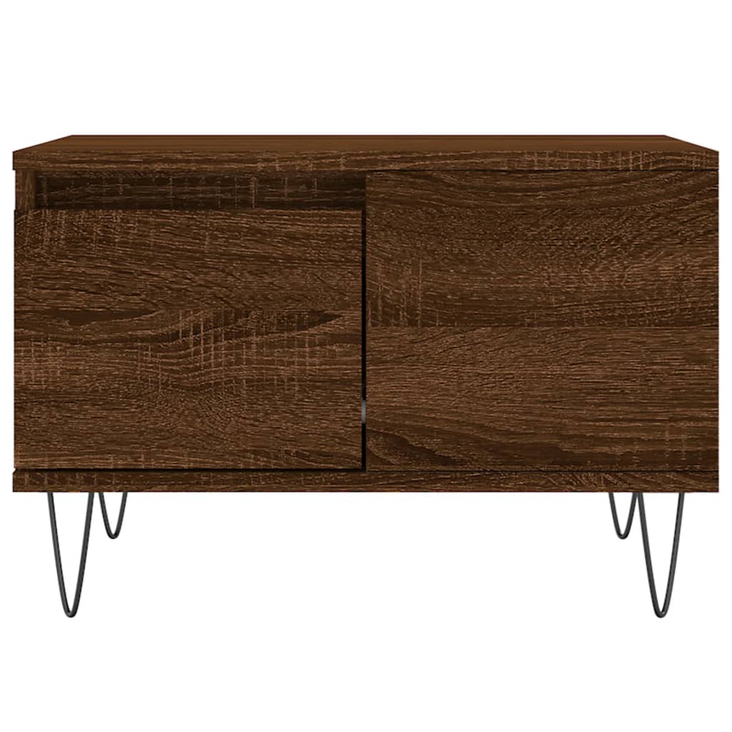 Table basse chêne marron 55x55x36,5 cm bois d'ingénierie - XIOS