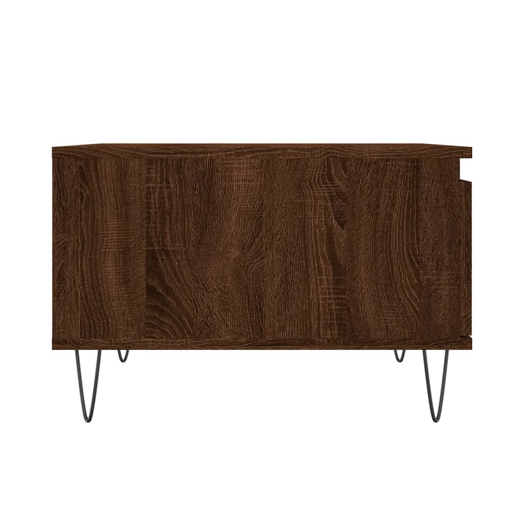 Table basse chêne marron 55x55x36,5 cm bois d'ingénierie - XIOS