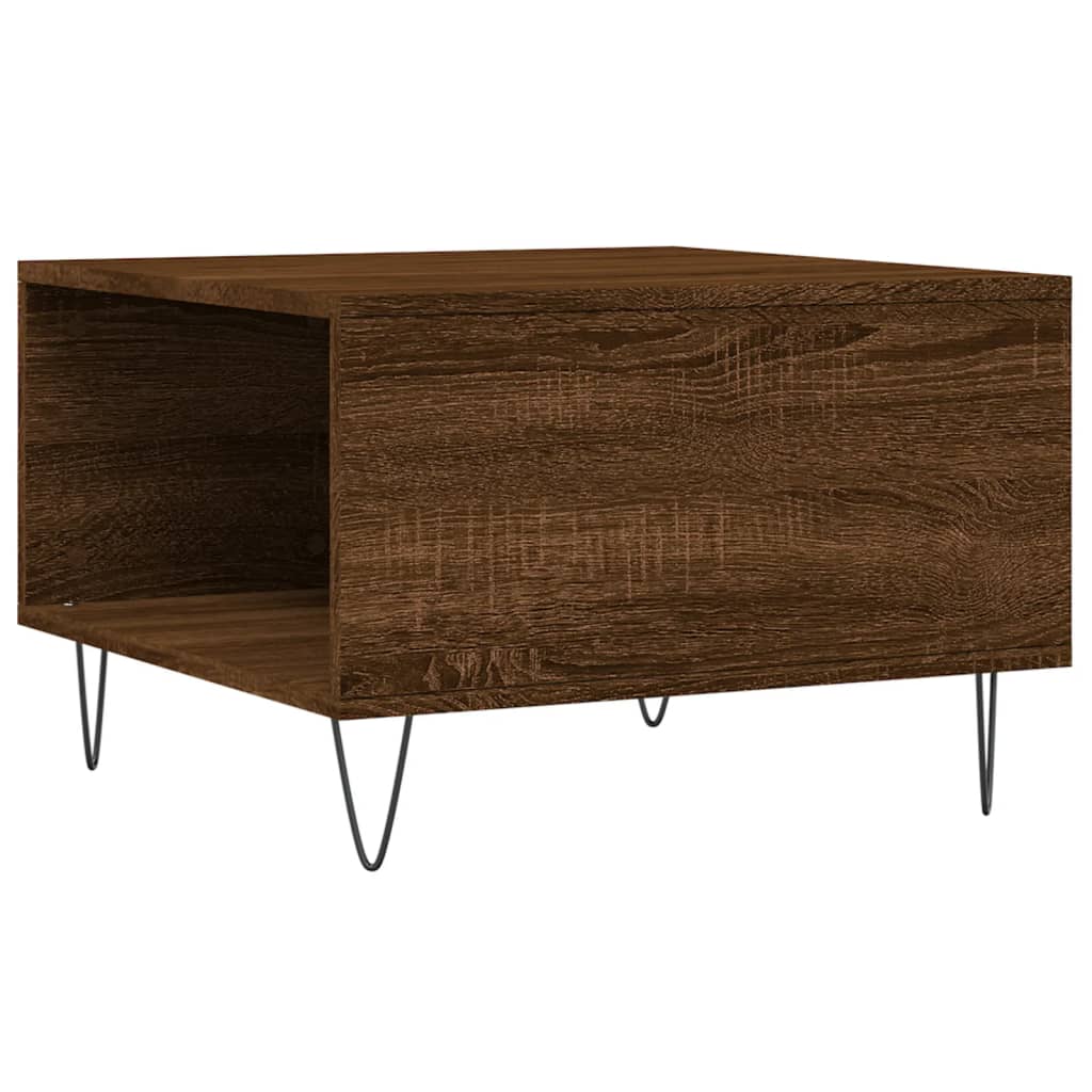 Table basse chêne marron 55x55x36,5 cm bois d'ingénierie - XIOS