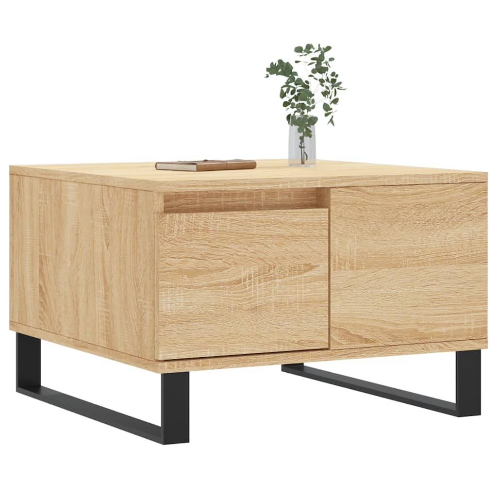 Table basse chêne sonoma 55x55x36,5 cm bois d'ingénierie - XIOS