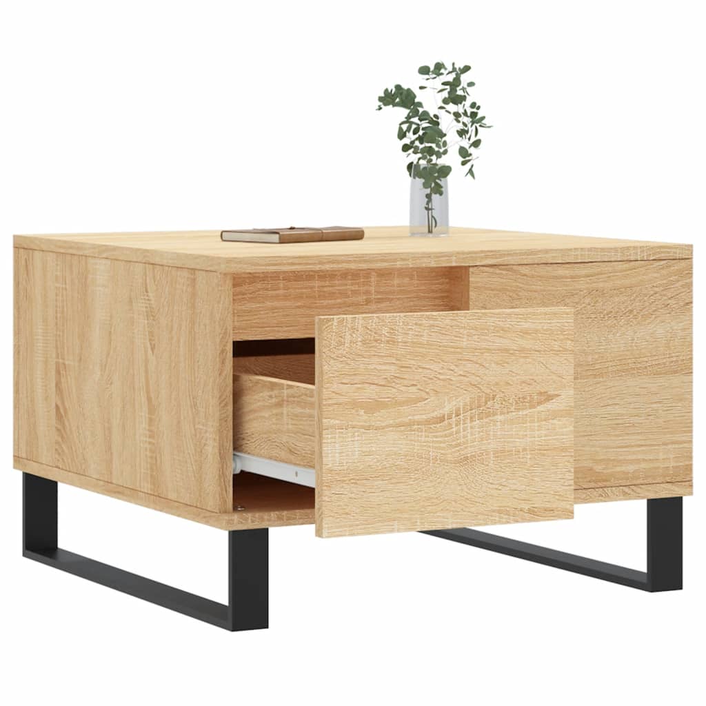 Table basse chêne sonoma 55x55x36,5 cm bois d'ingénierie - XIOS