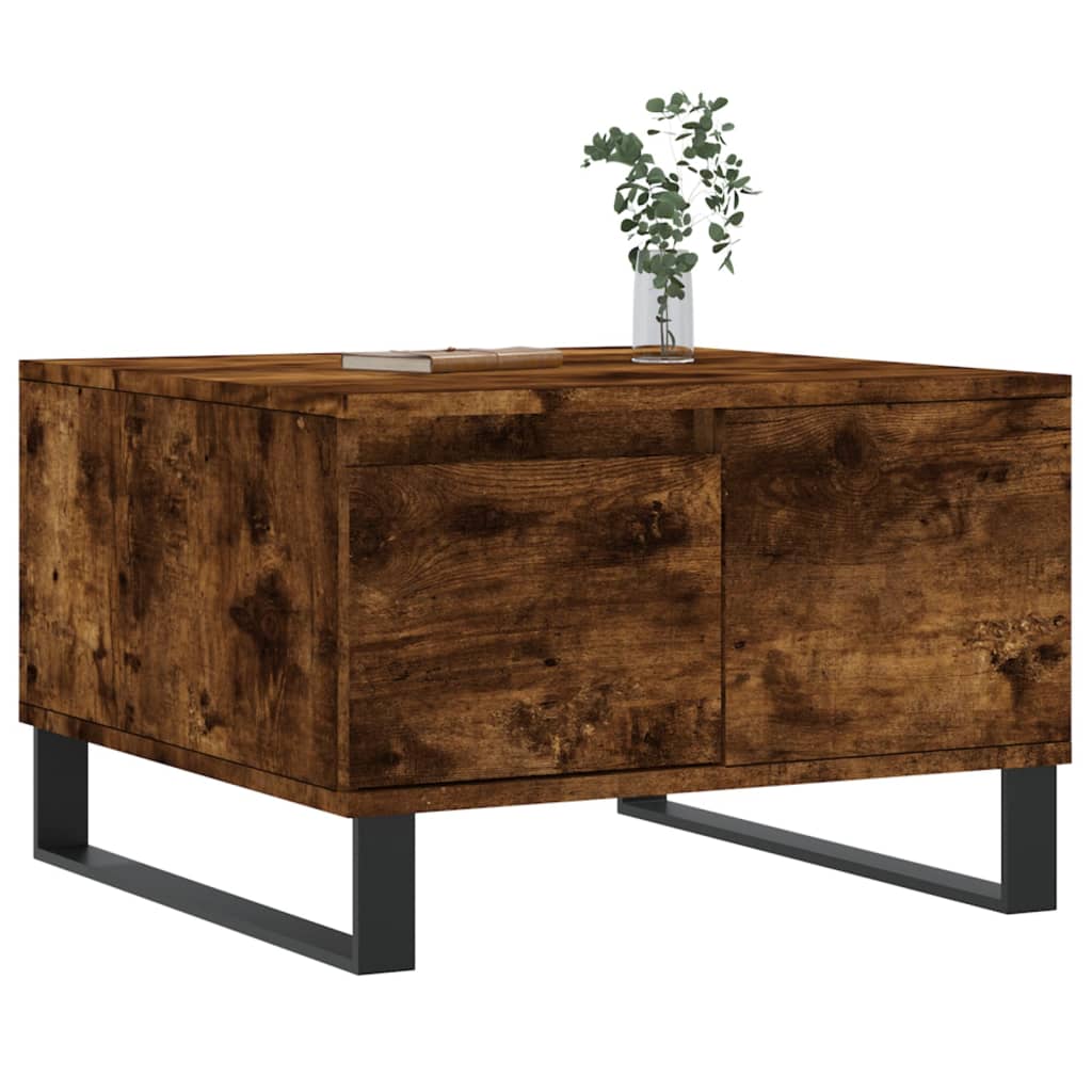 Table basse chêne fumé 55x55x36,5 cm bois d'ingénierie - XIOS