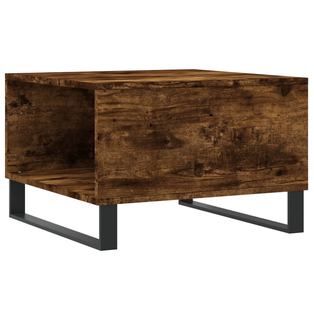 Table basse chêne fumé 55x55x36,5 cm bois d'ingénierie - XIOS
