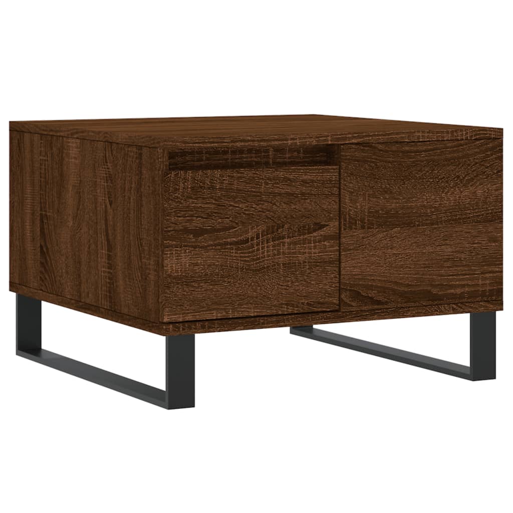 Table basse chêne marron 55x55x36,5 cm bois d'ingénierie - XIOS