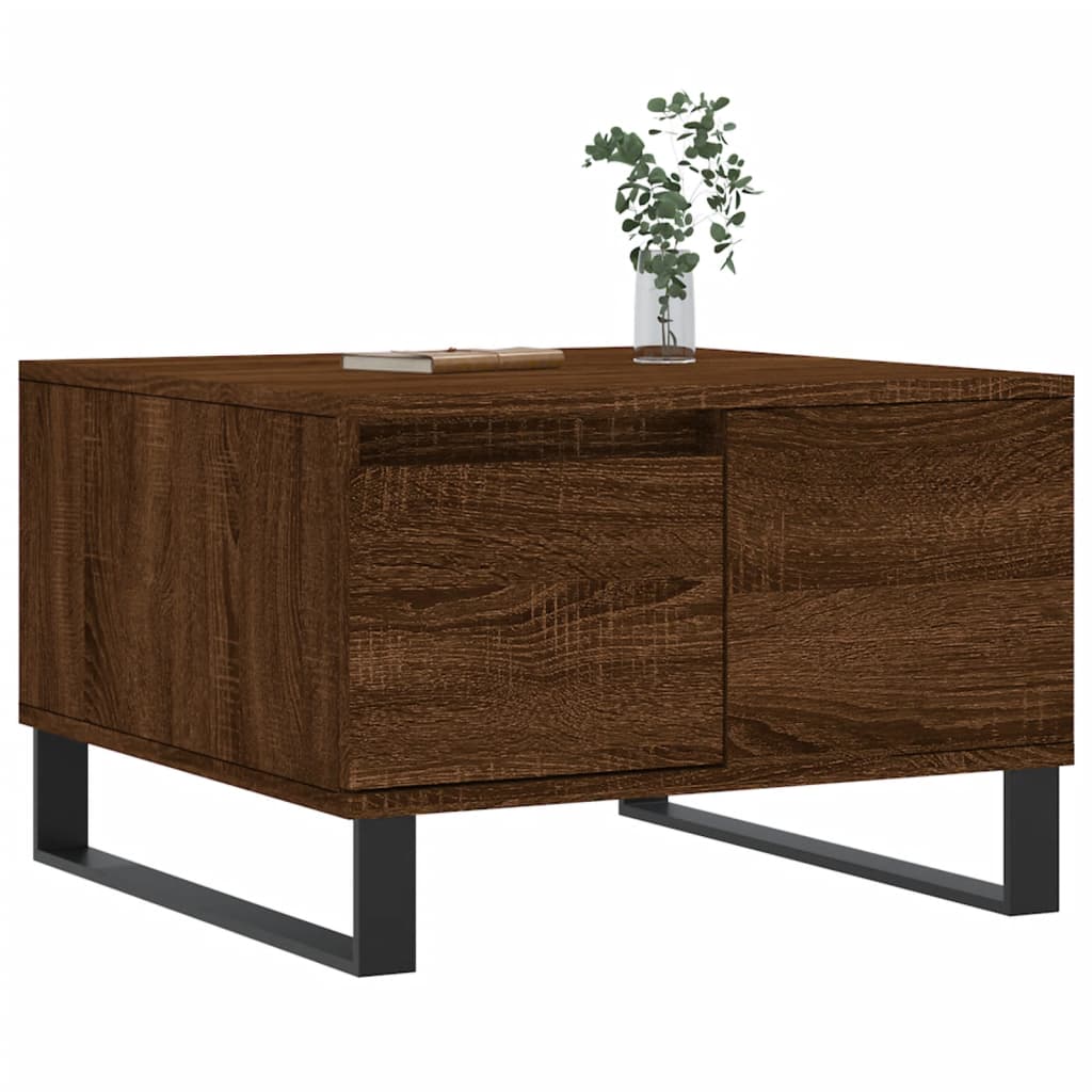 Table basse chêne marron 55x55x36,5 cm bois d'ingénierie - XIOS