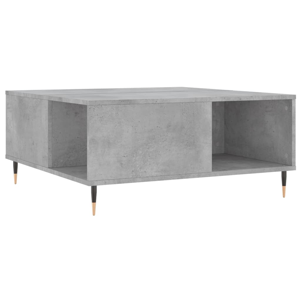 Table basse gris béton 80x80x36,5 cm bois d'ingénierie - XIOS