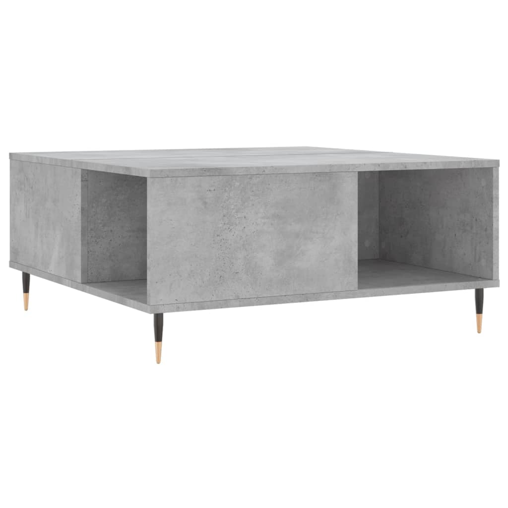 Table basse gris béton 80x80x36,5 cm bois d'ingénierie - XIOS