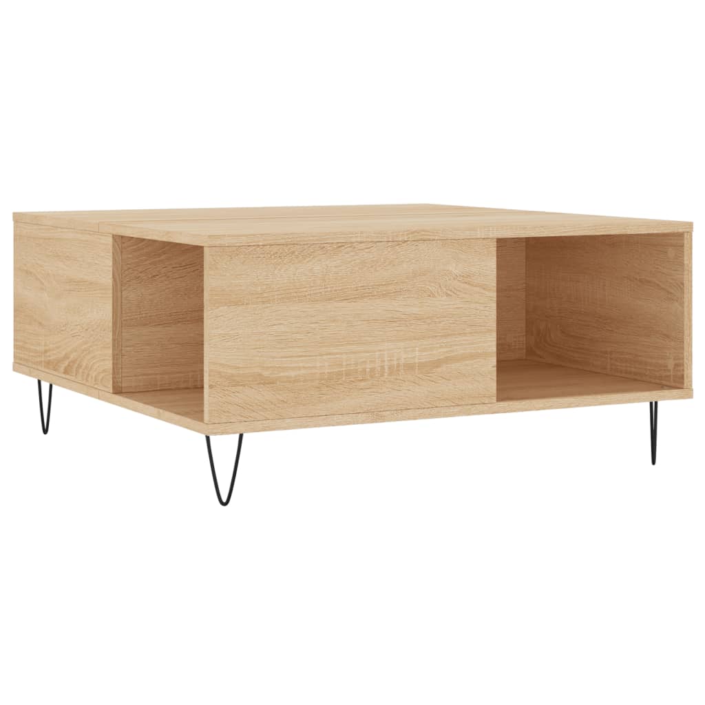 Table basse chêne sonoma 80x80x36,5 cm bois d'ingénierie - XIOS