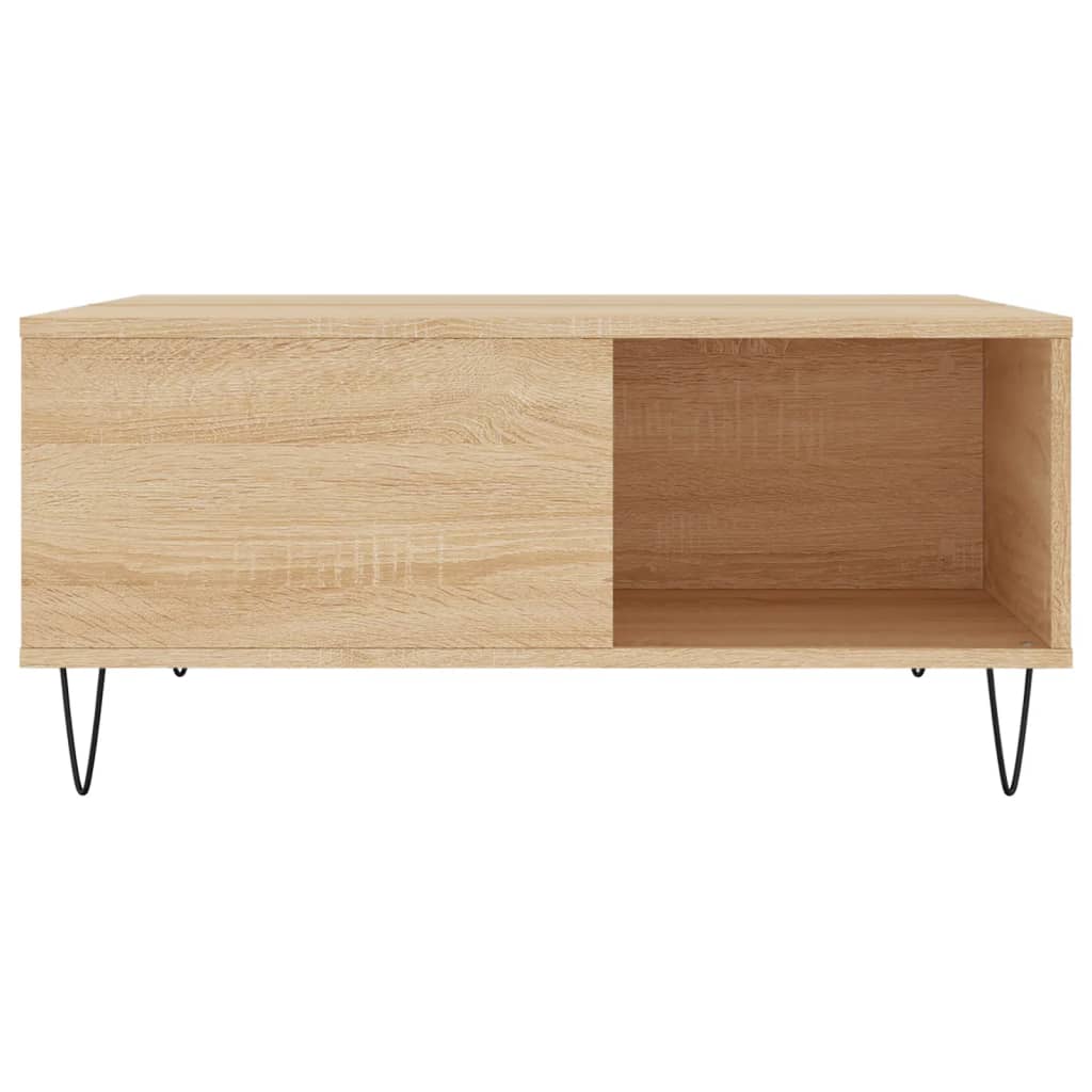 Table basse chêne sonoma 80x80x36,5 cm bois d'ingénierie - XIOS