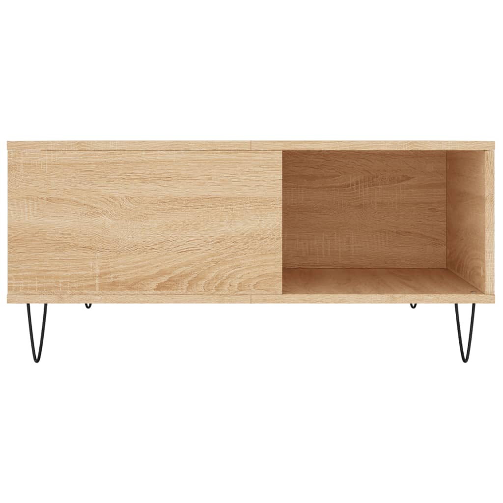 Table basse chêne sonoma 80x80x36,5 cm bois d'ingénierie - XIOS