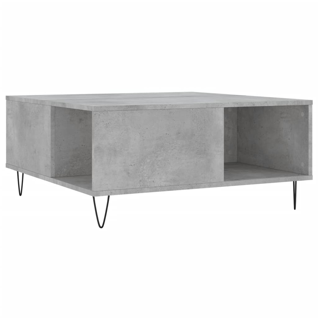 Table basse gris béton 80x80x36,5 cm bois d'ingénierie - XIOS