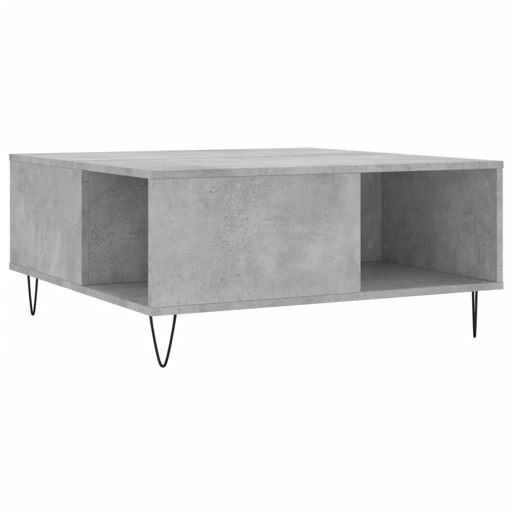 Table basse gris béton 80x80x36,5 cm bois d'ingénierie - XIOS