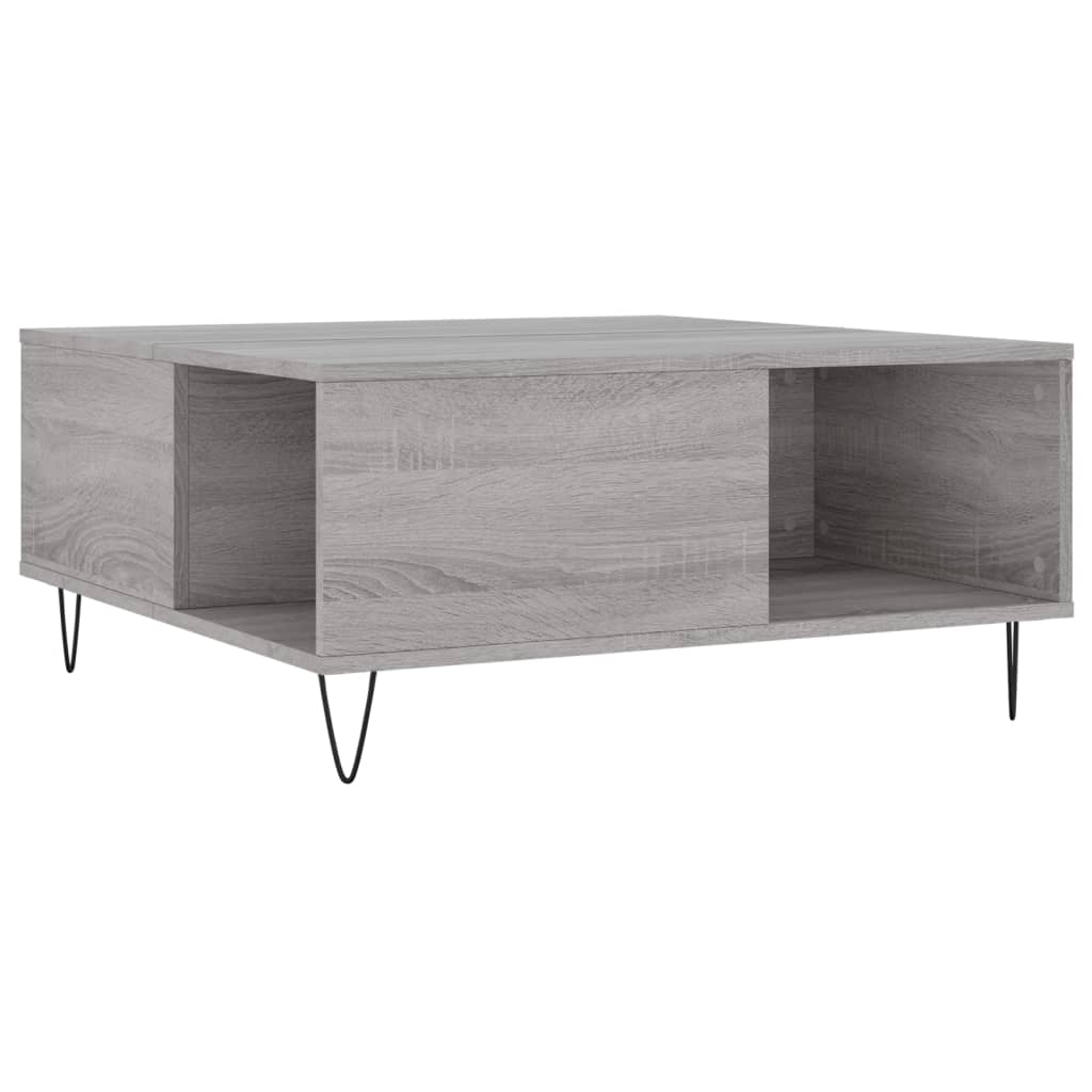 Table basse sonoma gris 80x80x36,5 cm bois d'ingénierie - XIOS