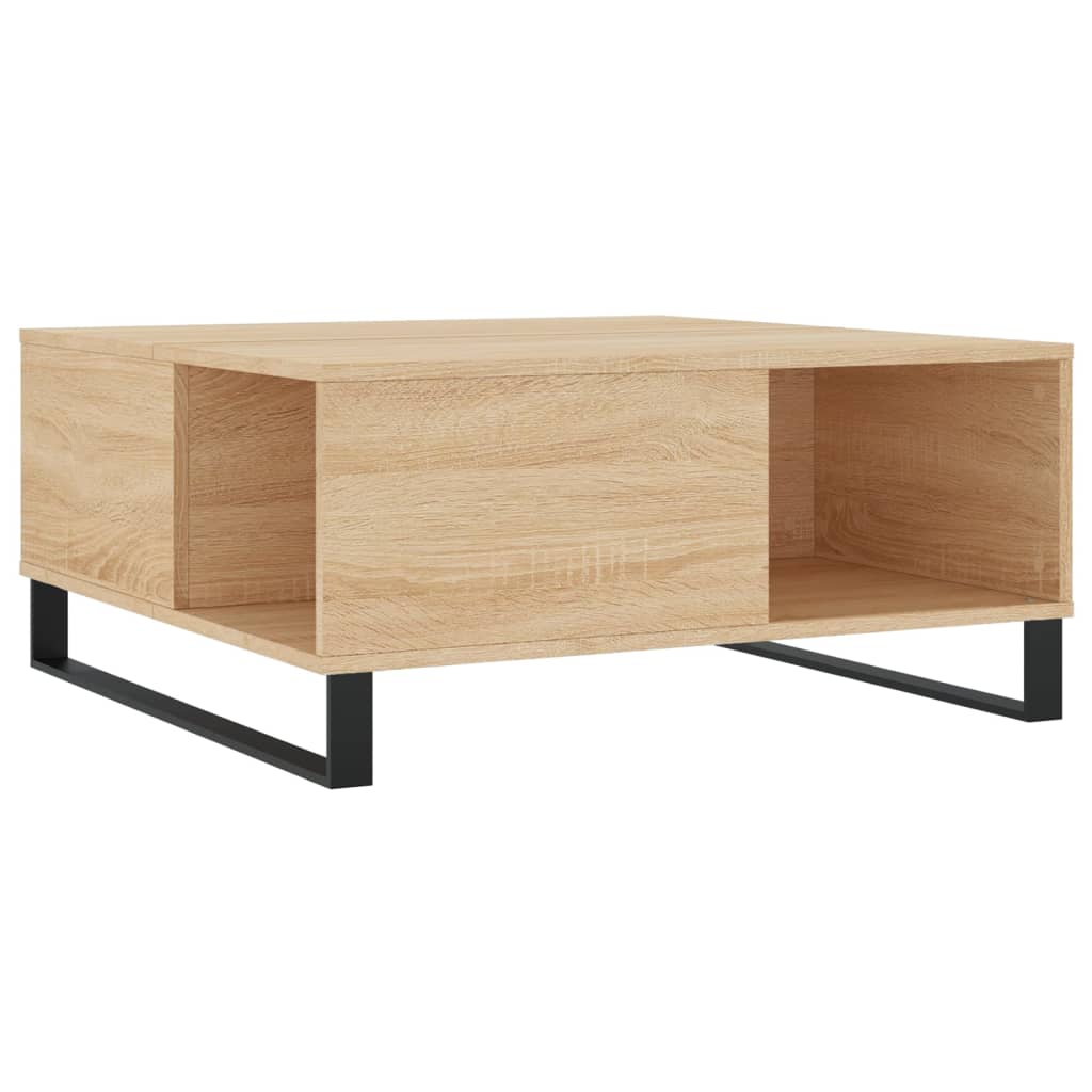 Table basse chêne sonoma 80x80x36,5 cm bois d'ingénierie - XIOS