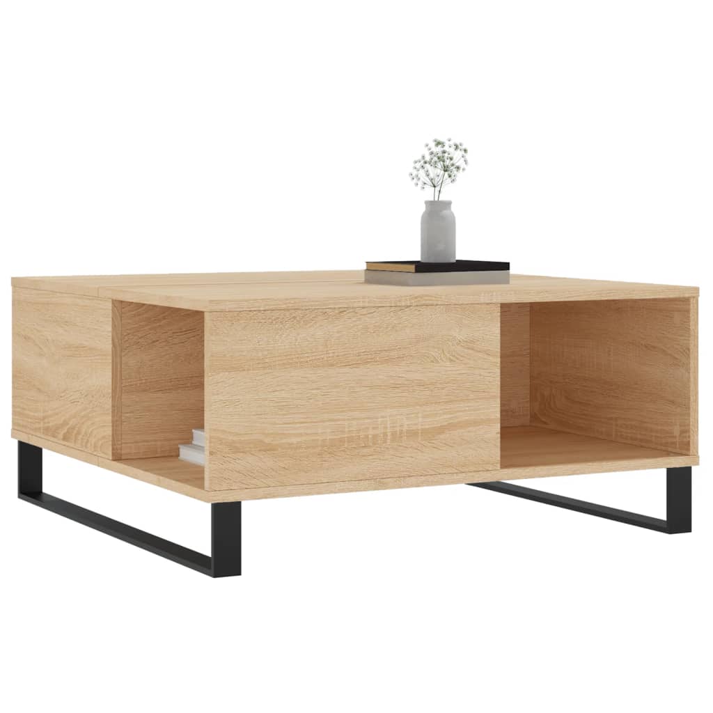 Table basse chêne sonoma 80x80x36,5 cm bois d'ingénierie - XIOS