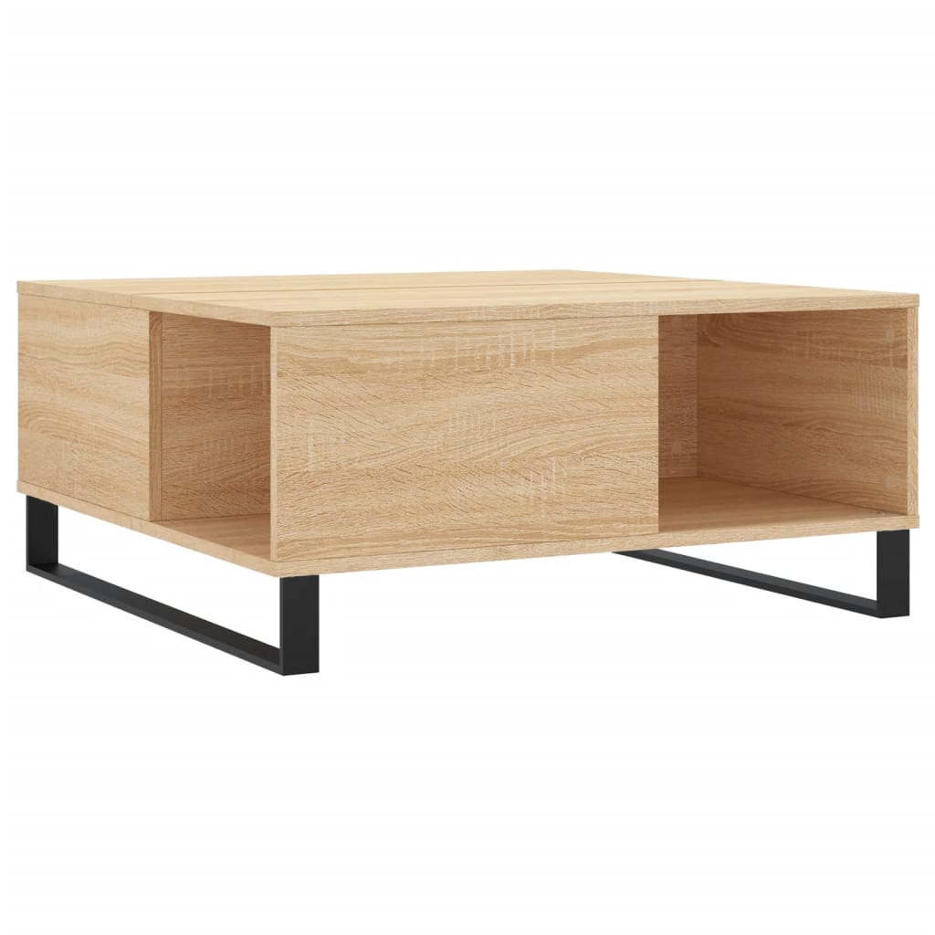 Table basse chêne sonoma 80x80x36,5 cm bois d'ingénierie - XIOS