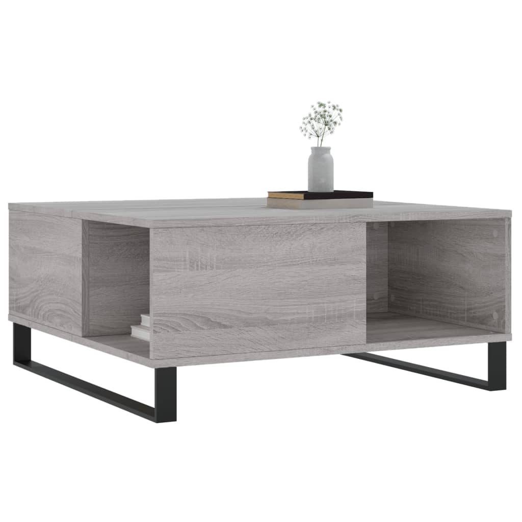 Table basse sonoma gris 80x80x36,5 cm bois d'ingénierie - XIOS