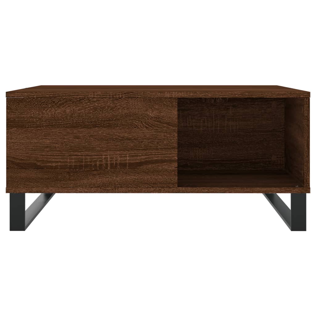 Table basse chêne marron 80x80x36,5 cm bois d'ingénierie - XIOS