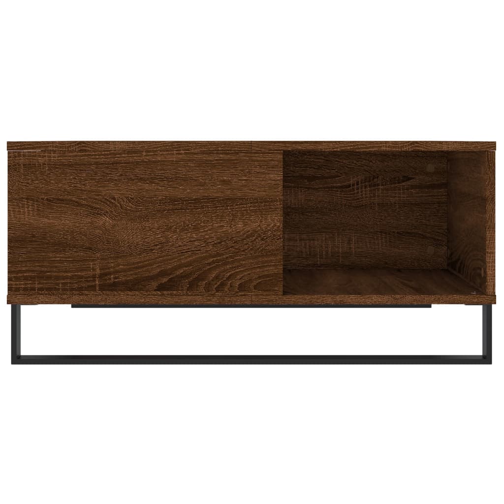 Table basse chêne marron 80x80x36,5 cm bois d'ingénierie - XIOS