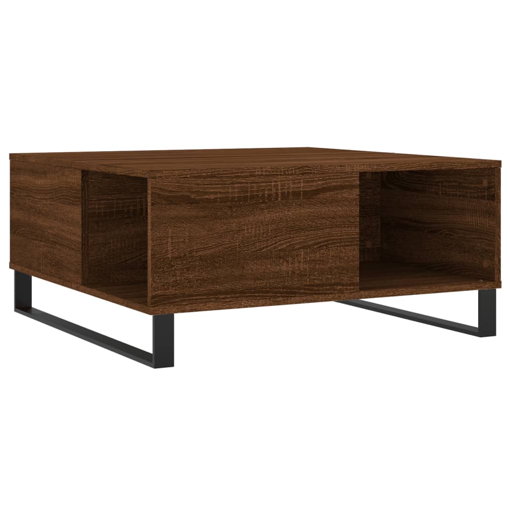 Table basse chêne marron 80x80x36,5 cm bois d'ingénierie - XIOS