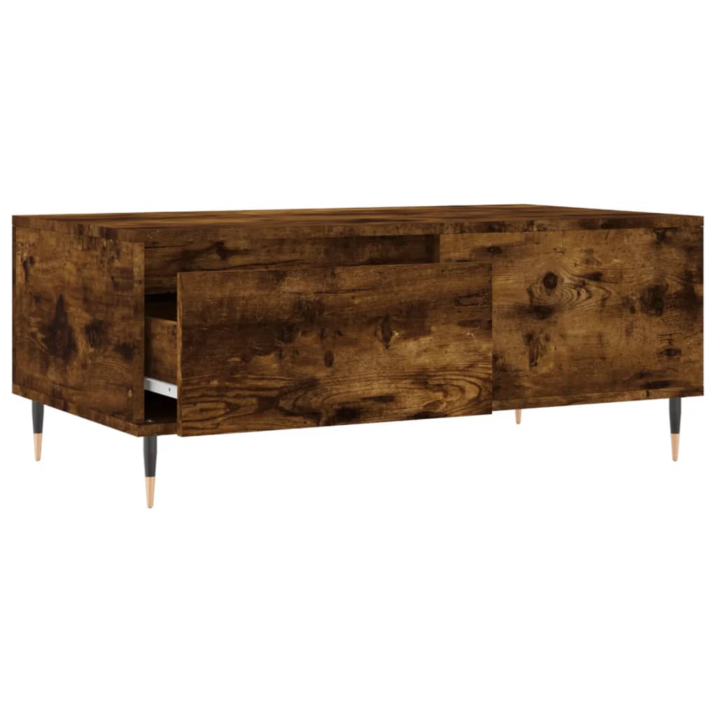 Table basse Chêne fumé 90x50x36,5 cm Bois d'ingénierie - XIOS