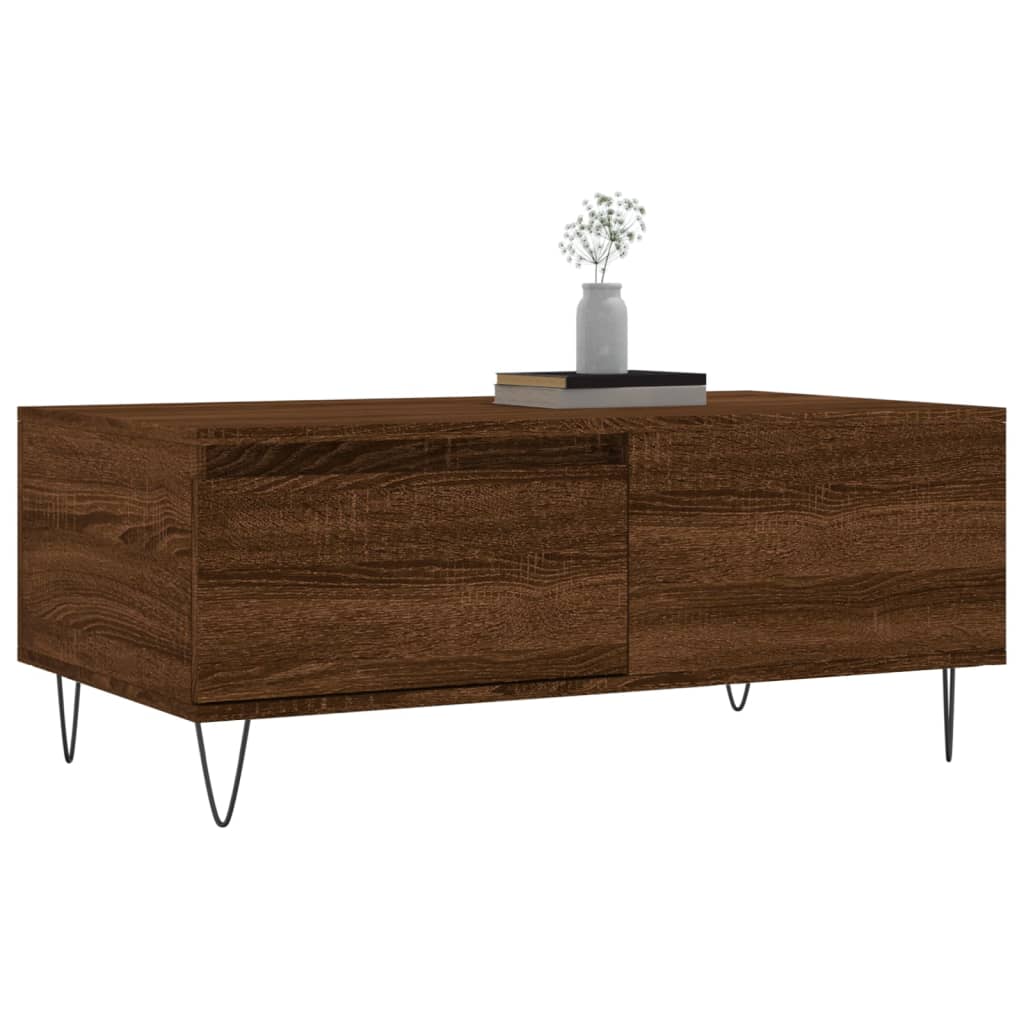 Table basse Chêne marron 90x50x36,5 cm Bois d'ingénierie - XIOS