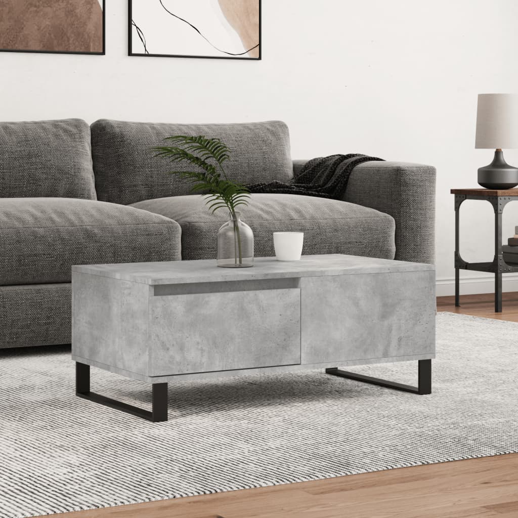 Table basse Gris béton 90x50x36,5 cm Bois d'ingénierie - XIOS