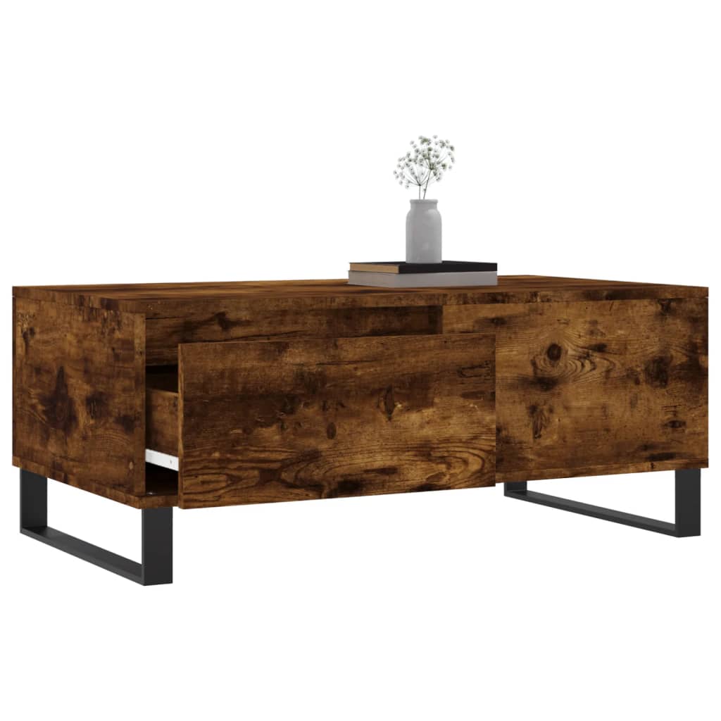 Table basse Chêne fumé 90x50x36,5 cm Bois d'ingénierie - XIOS