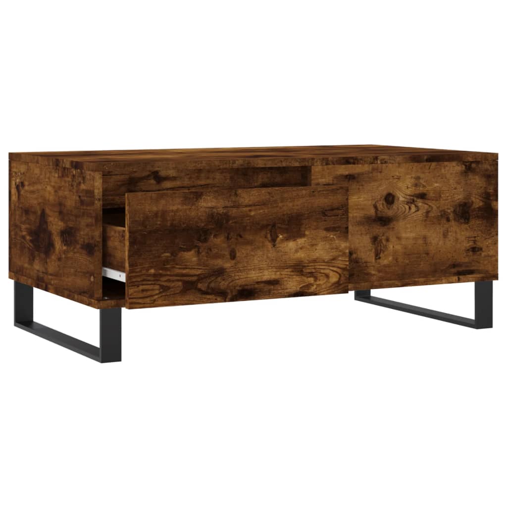 Table basse Chêne fumé 90x50x36,5 cm Bois d'ingénierie - XIOS