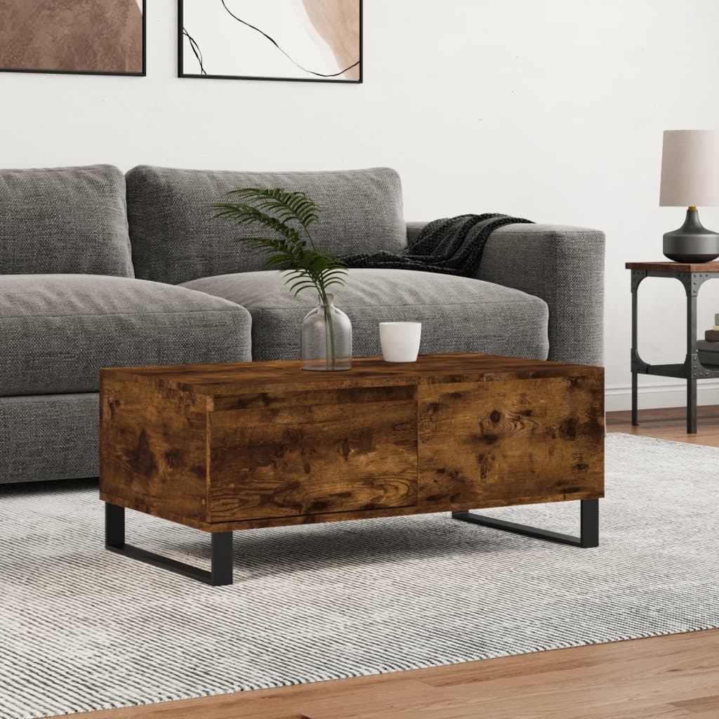 Table basse Chêne fumé 90x50x36,5 cm Bois d'ingénierie - XIOS