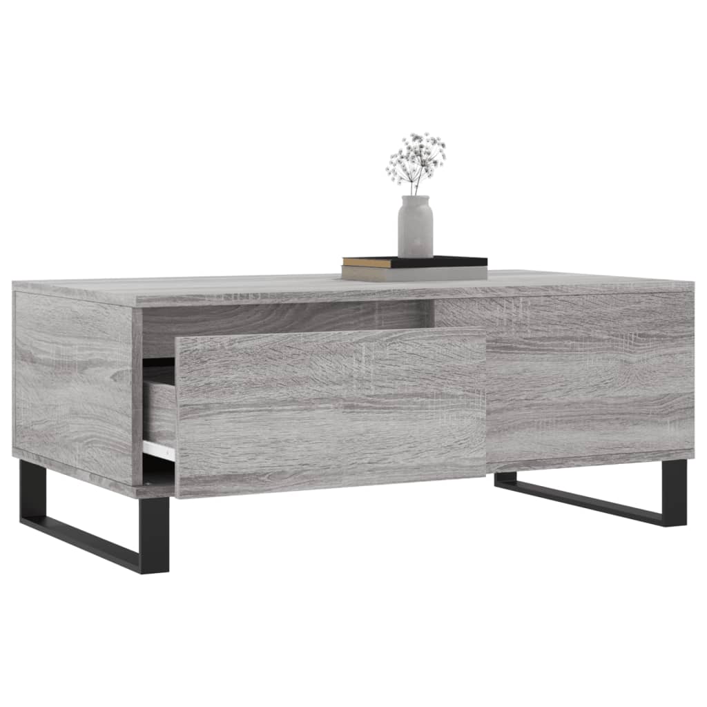 Table basse Sonoma gris 90x50x36,5 cm Bois d'ingénierie - XIOS