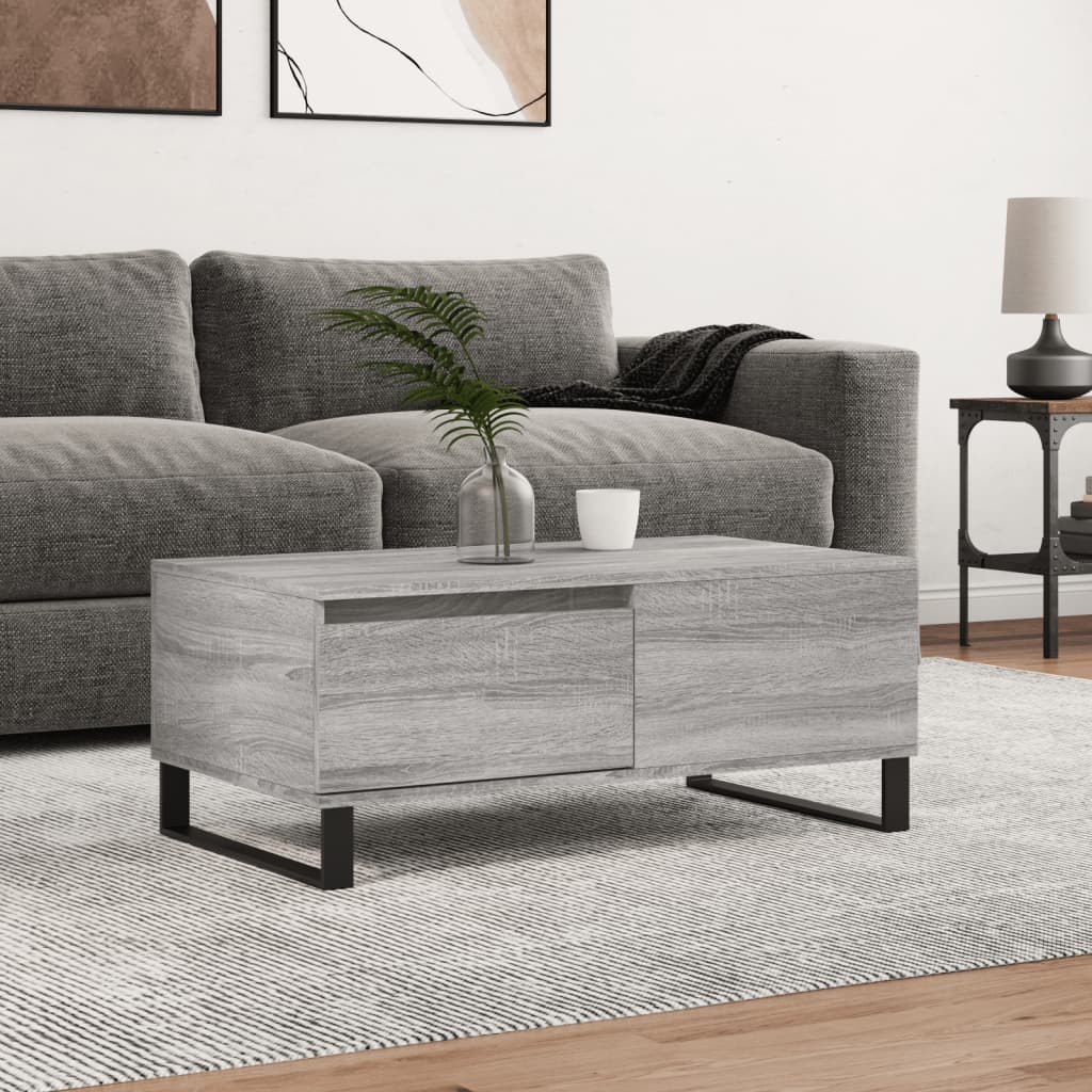 Table basse Sonoma gris 90x50x36,5 cm Bois d'ingénierie - XIOS