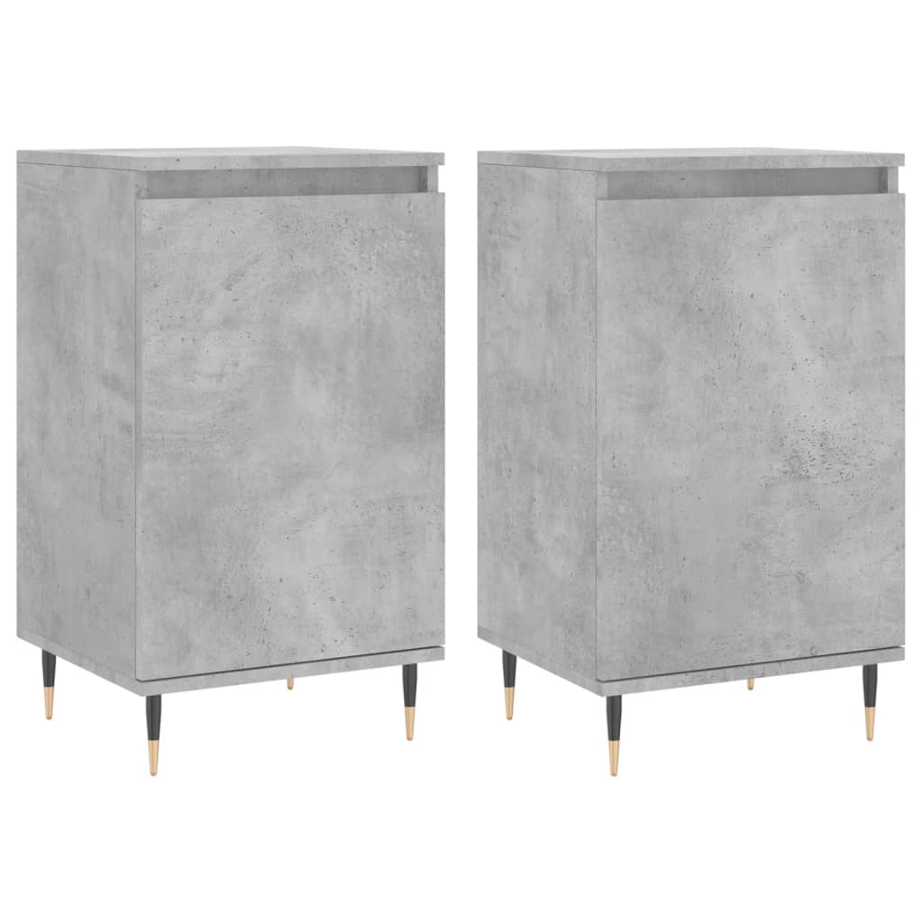 Buffets 2 pcs gris béton 40x35x70 cm bois d'ingénierie - XIOS