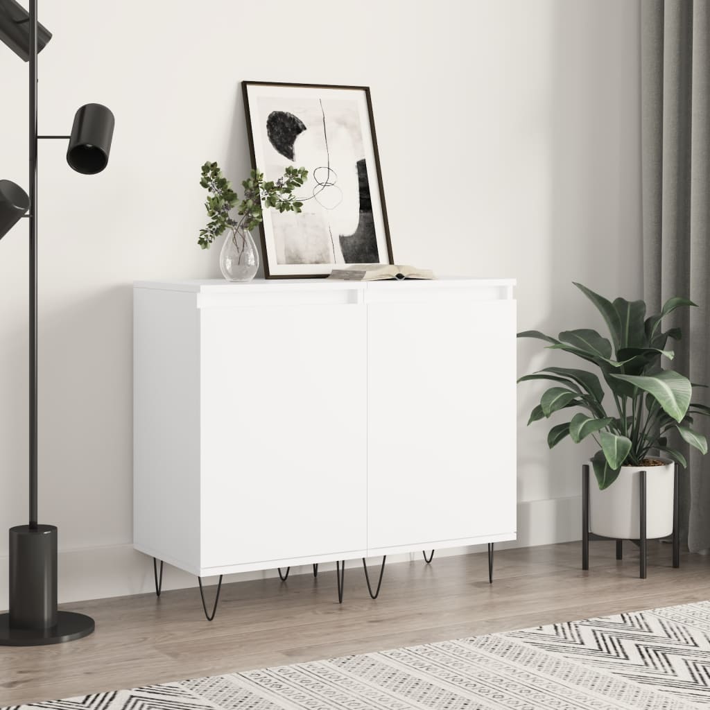 Buffets 2 pcs blanc 40x35x70 cm bois d’ingénierie - XIOS