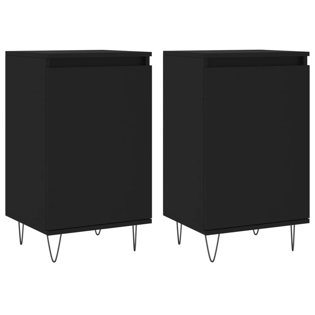 Buffets 2 pcs noir 40x35x70 cm bois d’ingénierie - XIOS