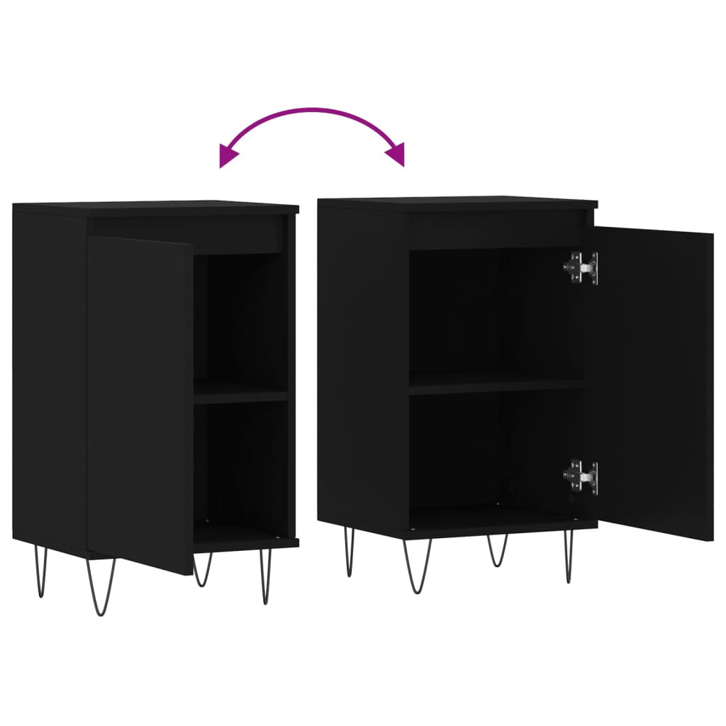 Buffets 2 pcs noir 40x35x70 cm bois d’ingénierie - XIOS