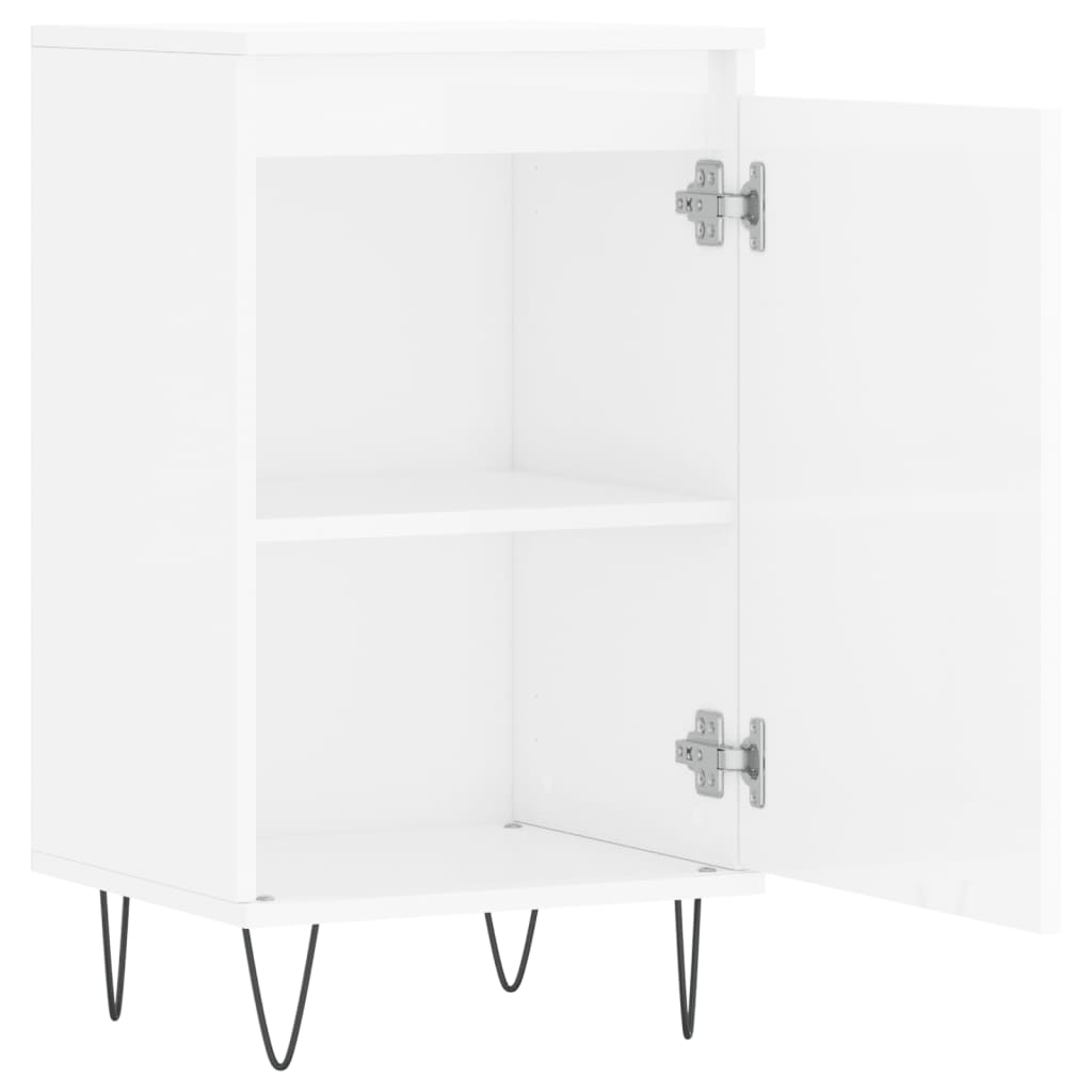 Buffets 2 pcs blanc brillant 40x35x70 cm bois d'ingénierie - XIOS