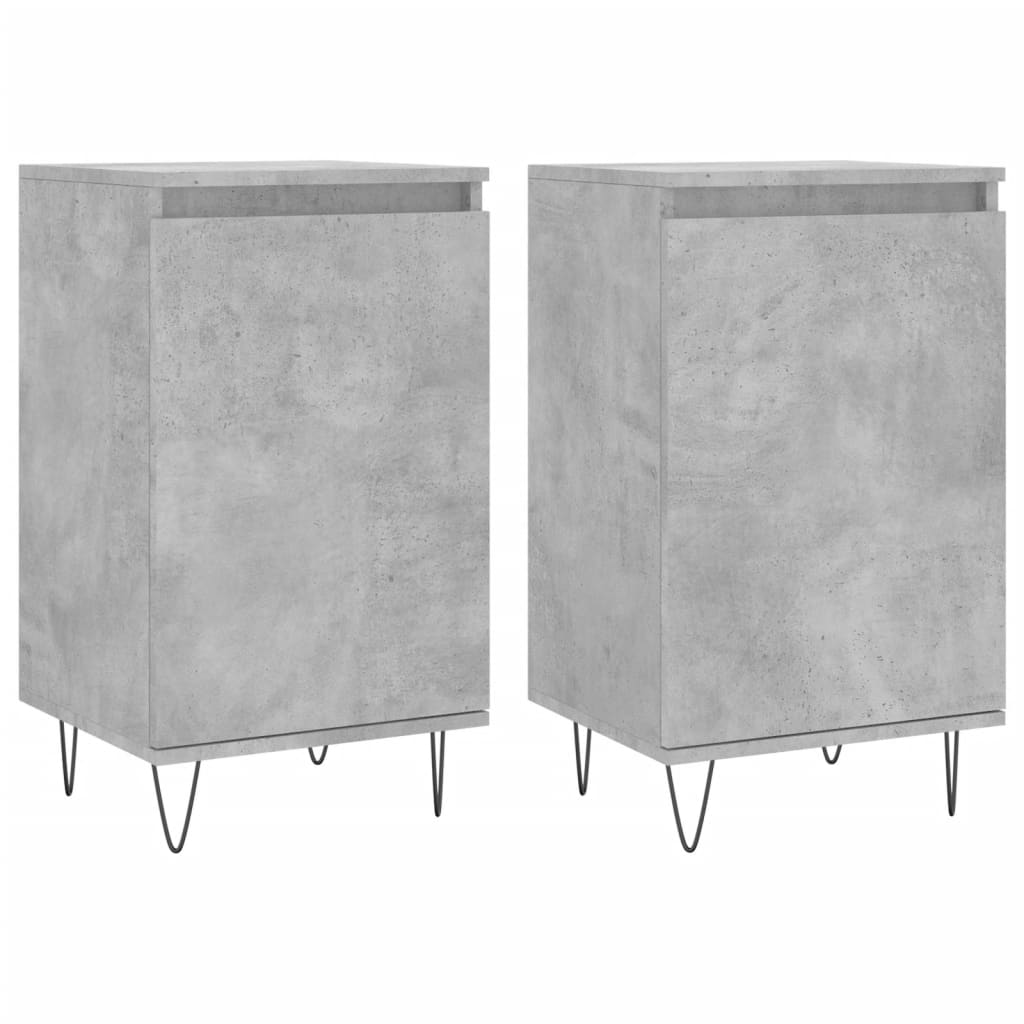 Buffets 2 pcs gris béton 40x35x70 cm bois d'ingénierie - XIOS