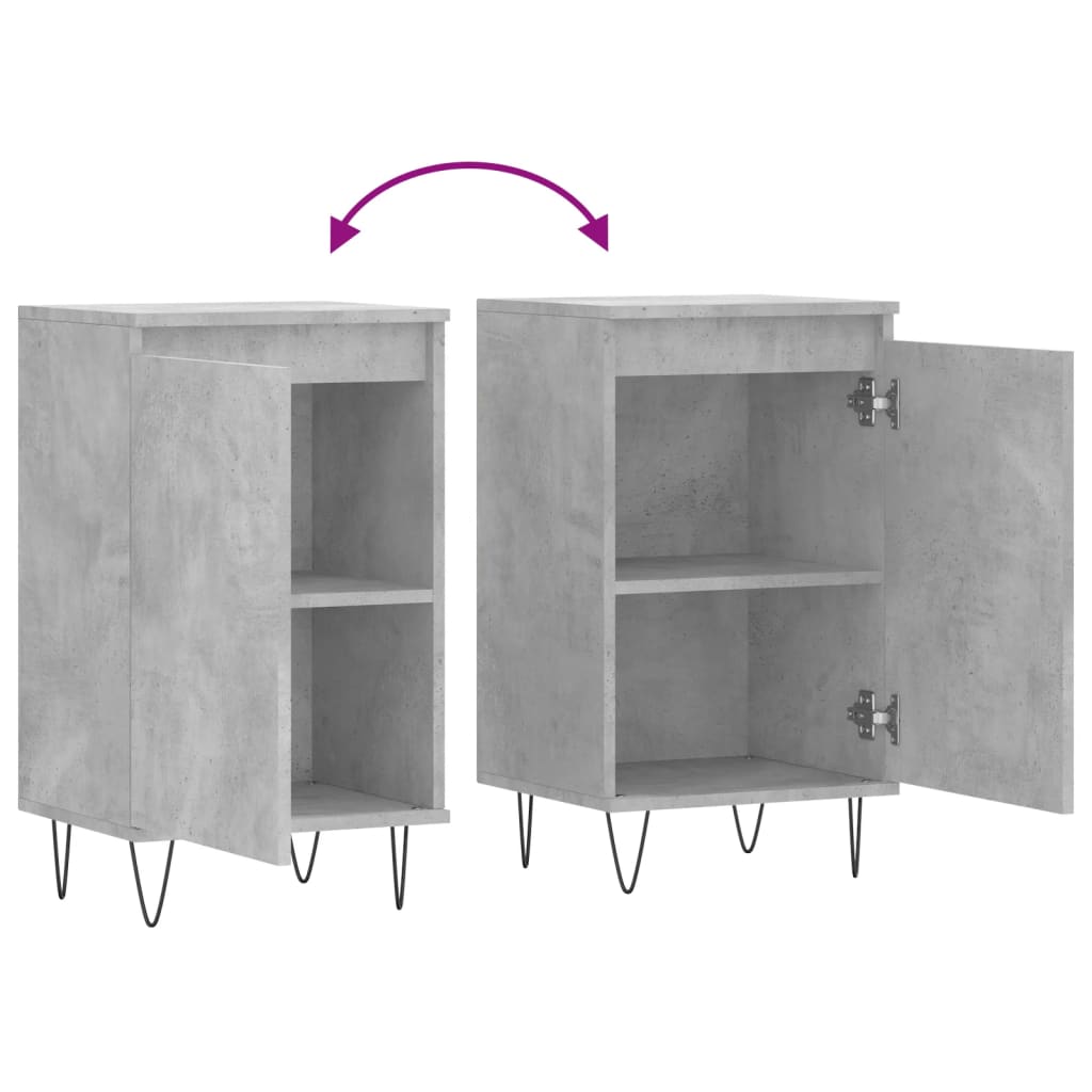 Buffets 2 pcs gris béton 40x35x70 cm bois d'ingénierie - XIOS