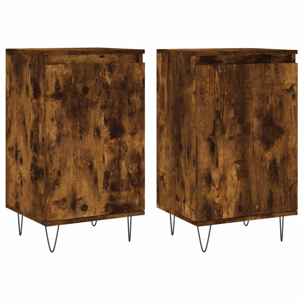 Buffets 2 pcs chêne fumé 40x35x70 cm bois d'ingénierie - XIOS