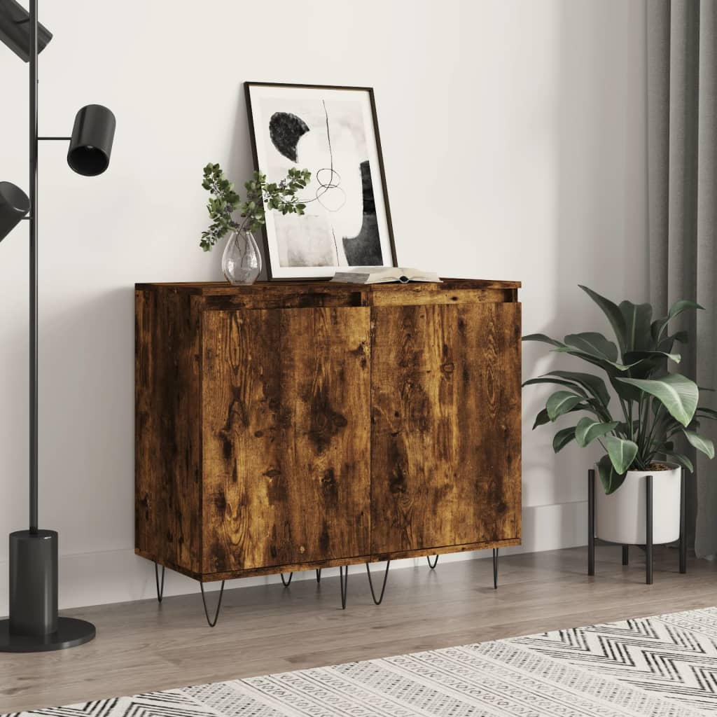 Buffets 2 pcs chêne fumé 40x35x70 cm bois d'ingénierie - XIOS