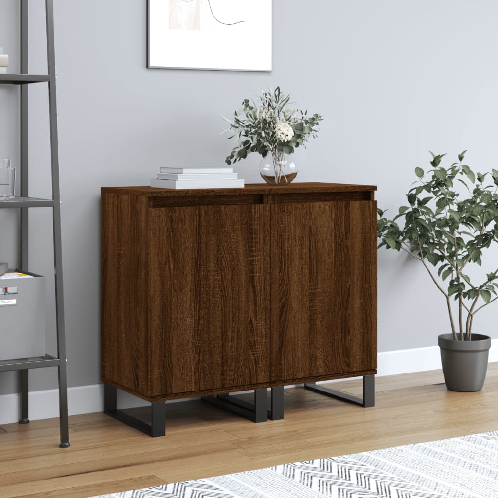 Buffets 2 pcs chêne marron 40x35x70 cm bois d'ingénierie - XIOS